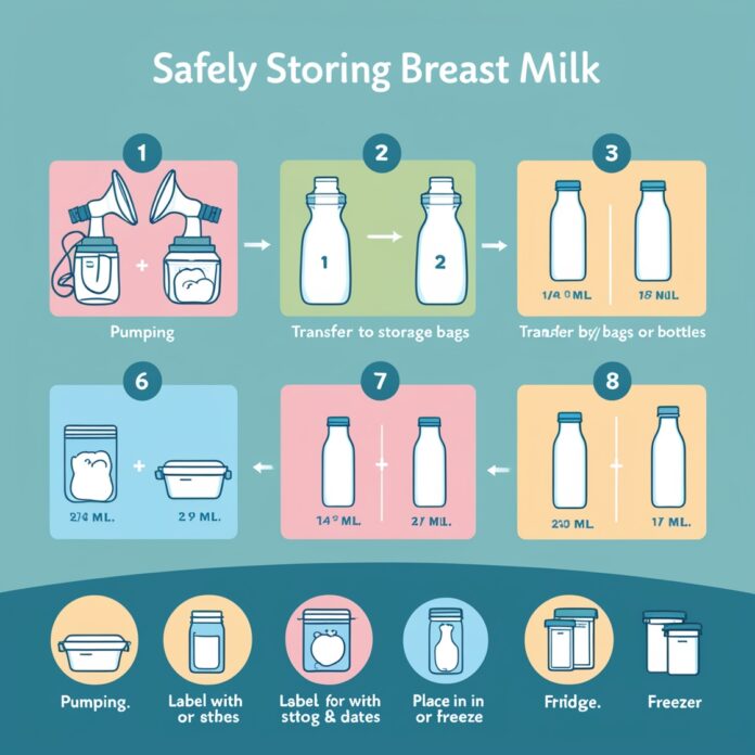 Store and freeze breast milk