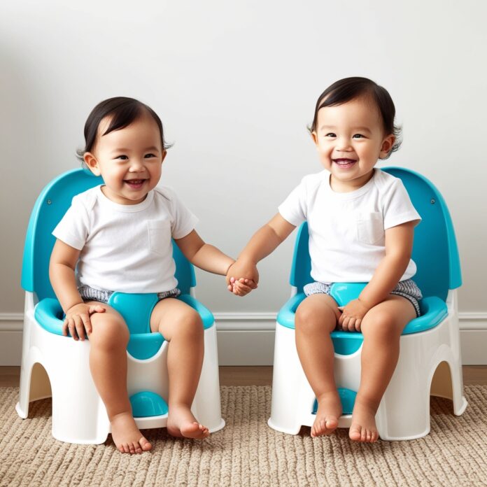 Potty training twins or siblings